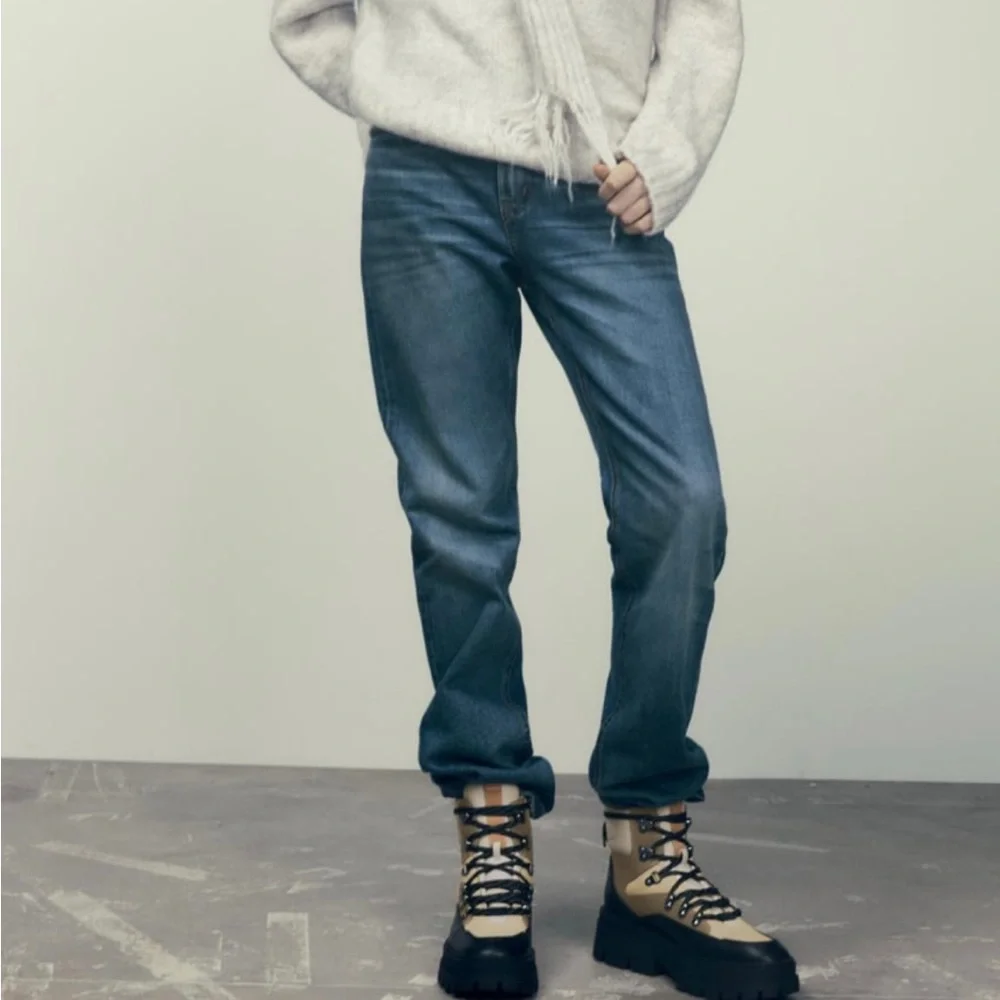 Zara combo ankle boots lace closure blogger favorite - Picture 6 of 6